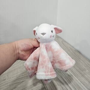 Baby Kiss Pink White Bunny Rabbit Lovey Baby Plush comfie security blanket toy